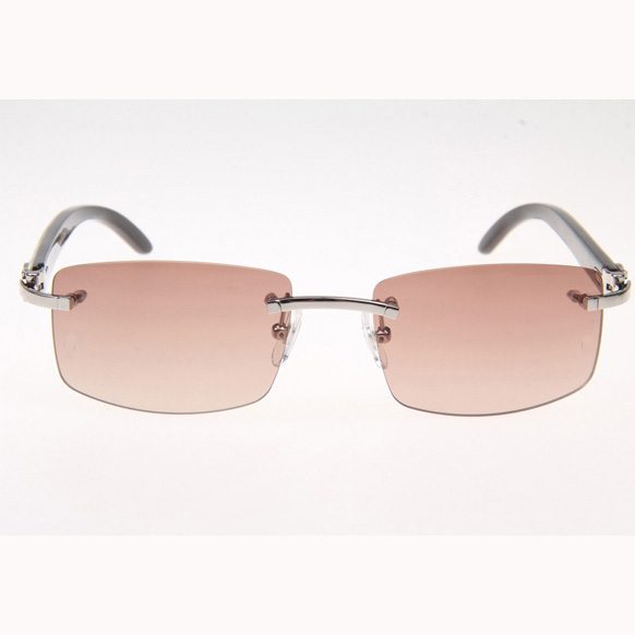 Cartier CT_3524012 White Mix Black Buffalo Sunglasses In Silver Brown - DesignerGu