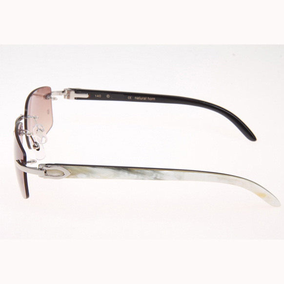 Cartier CT_3524012 White Mix Black Buffalo Sunglasses In Silver Brown - DesignerGu