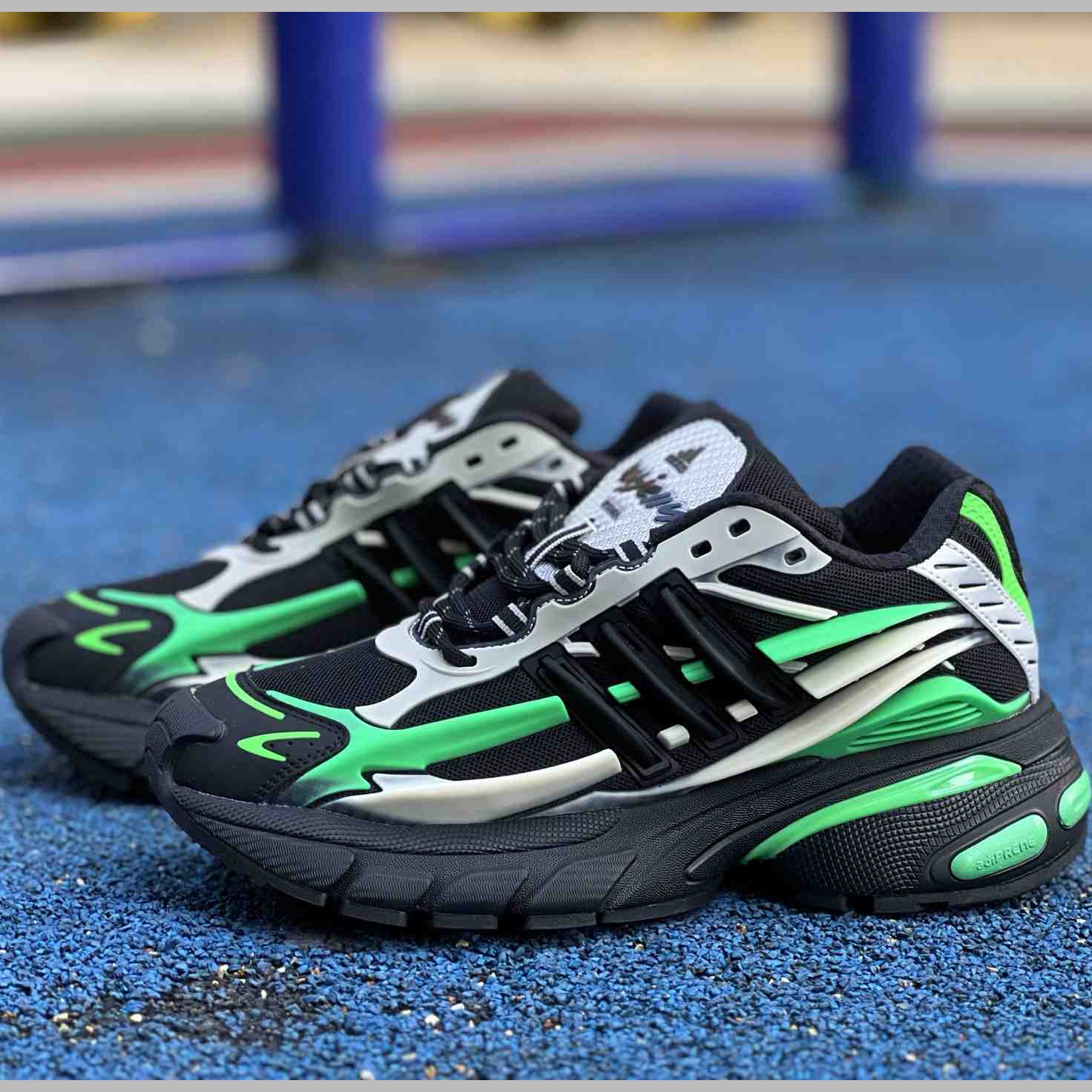 Pharrell x Virginia x adidas Adistar Jellyfish “Black/Green” Comfortable Fashion Slide JP9266 - DesignerGu