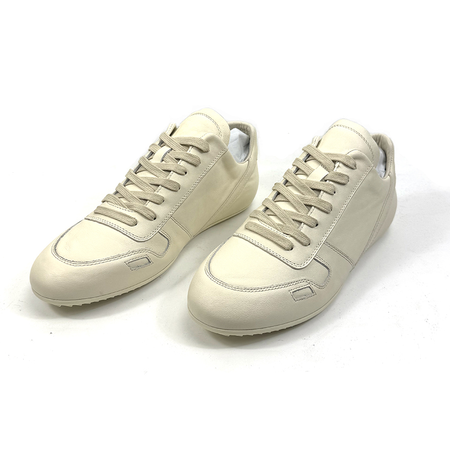 Rick Owens Minimal Sneak Leather Panel Sneakers - DesignerGu