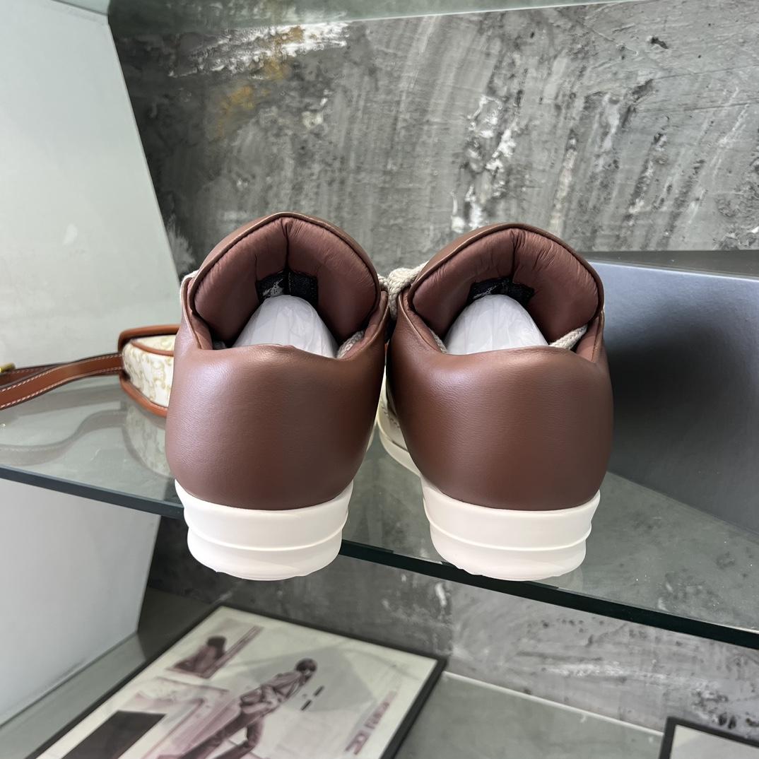 Rick Owens Lace-up Leather Sneakers  - DesignerGu