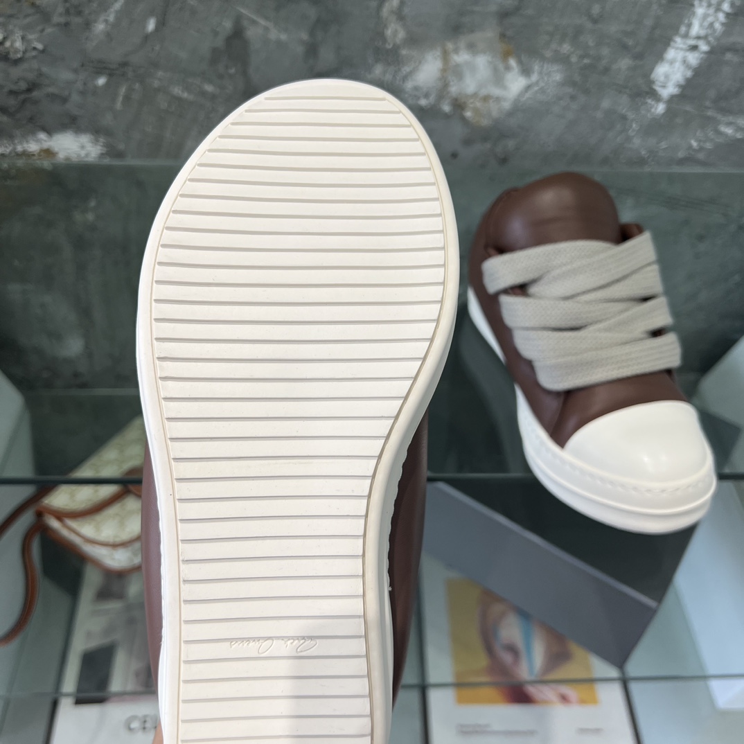 Rick Owens Lace-up Leather Sneakers  - DesignerGu