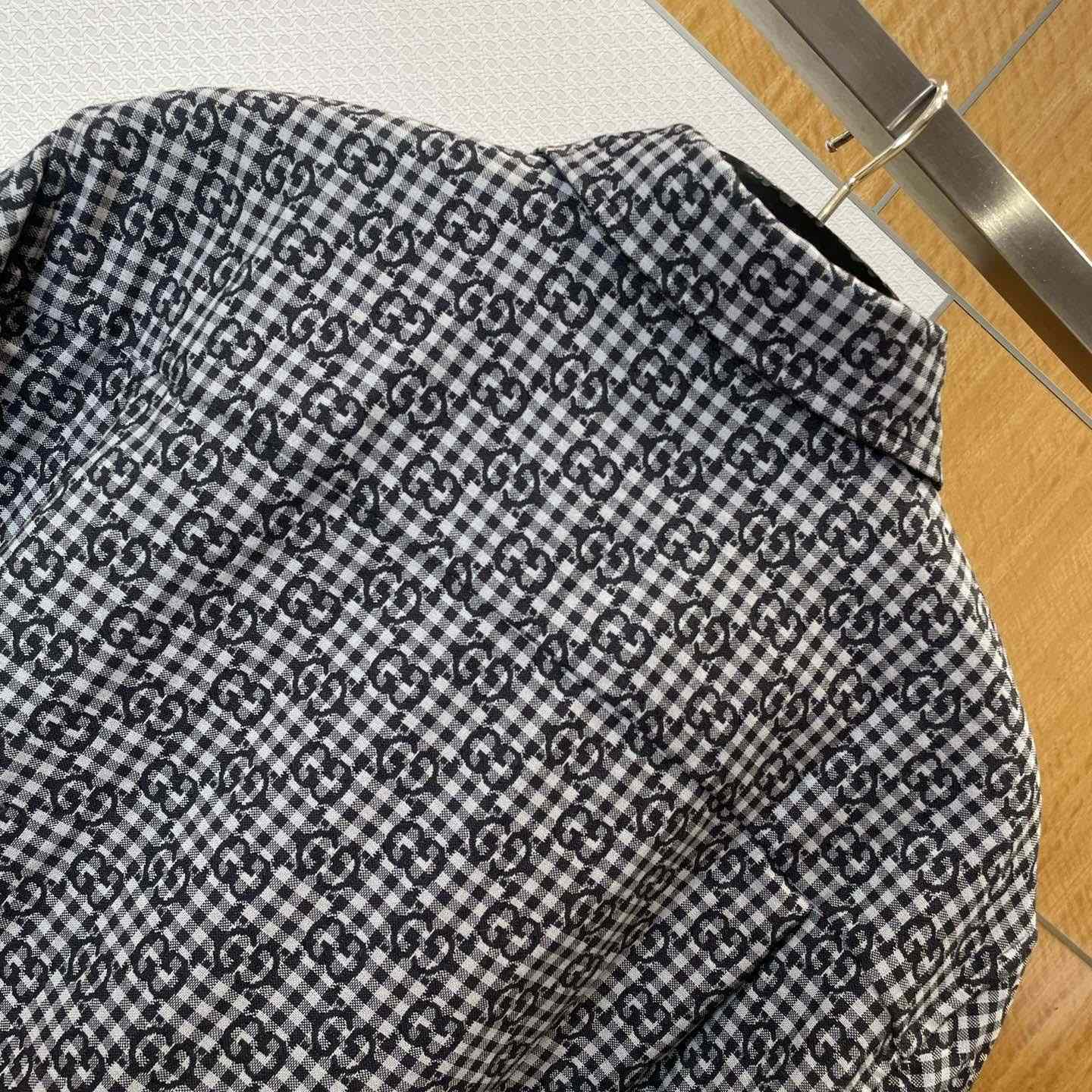 Gucci GG Gingham Cotton Wool Jacquard Shirt - DesignerGu