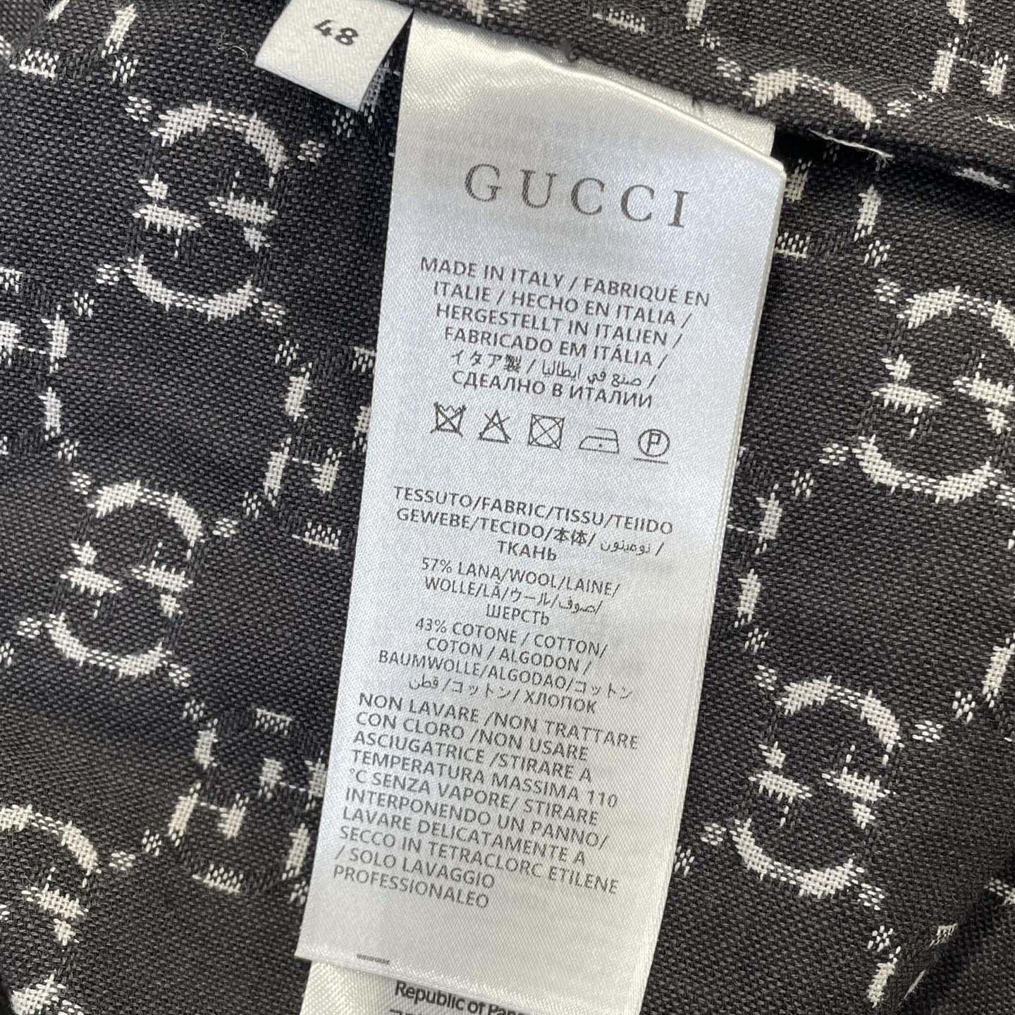 Gucci GG Gingham Cotton Wool Jacquard Shirt - DesignerGu
