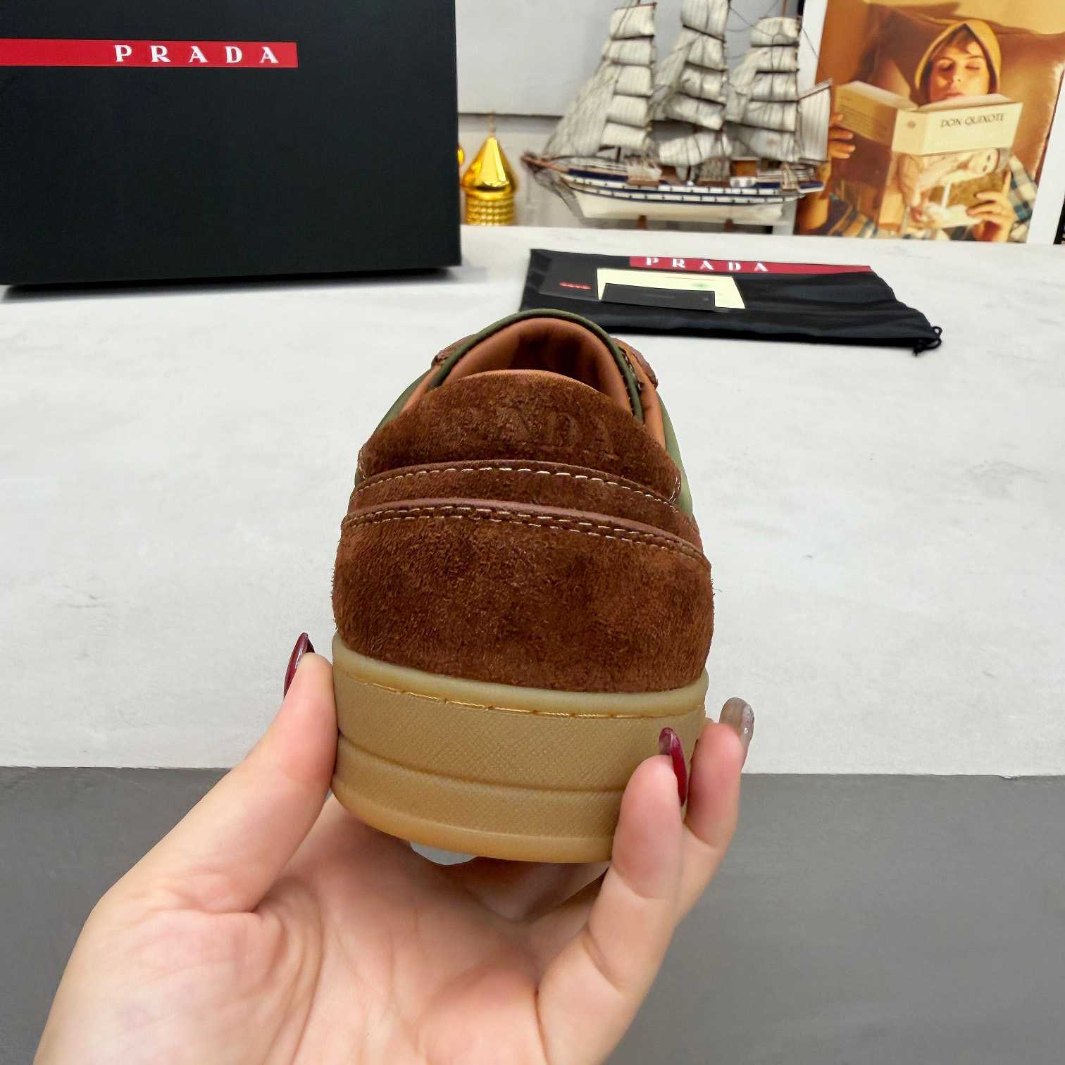 Prada Downtown Re-Nylon And Suede Sneakers - DesignerGu