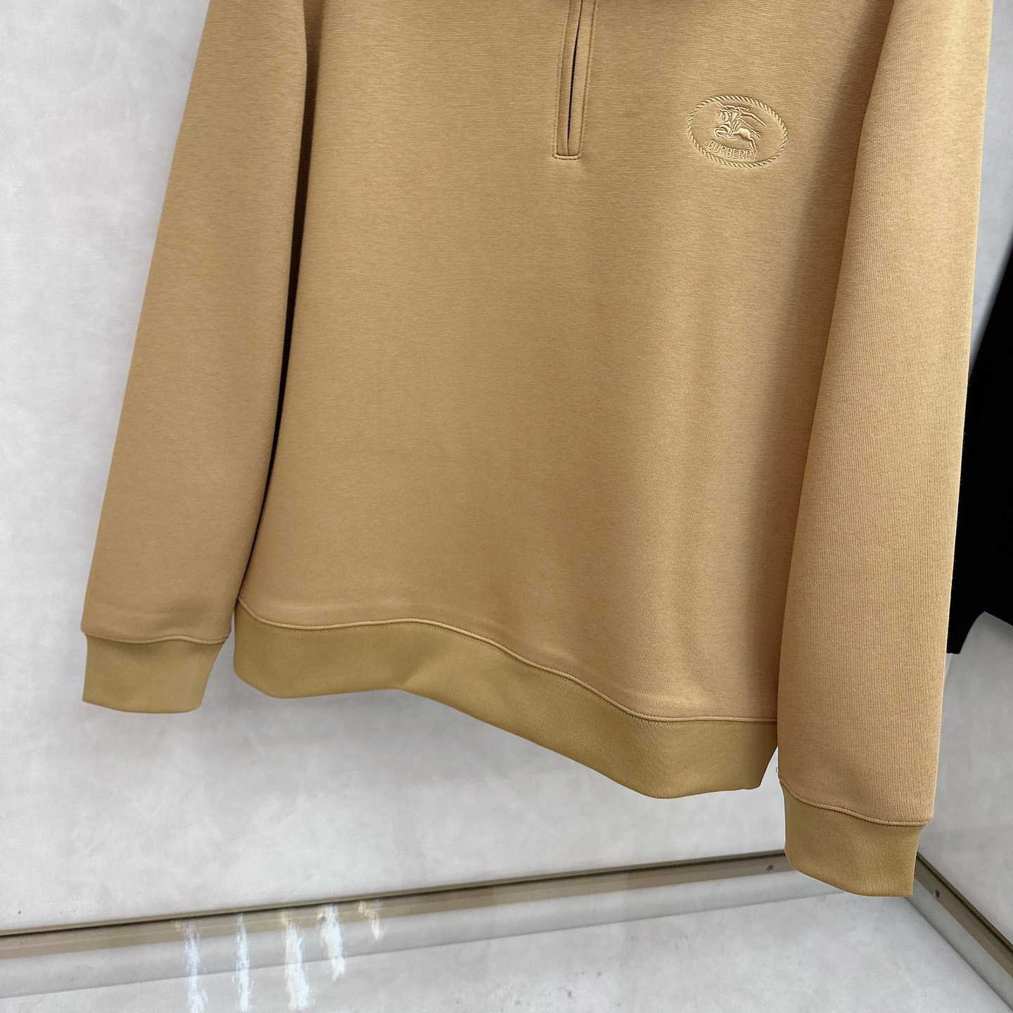 Burberry Check Collar Cotton Half-zip Sweatshirt - DesignerGu