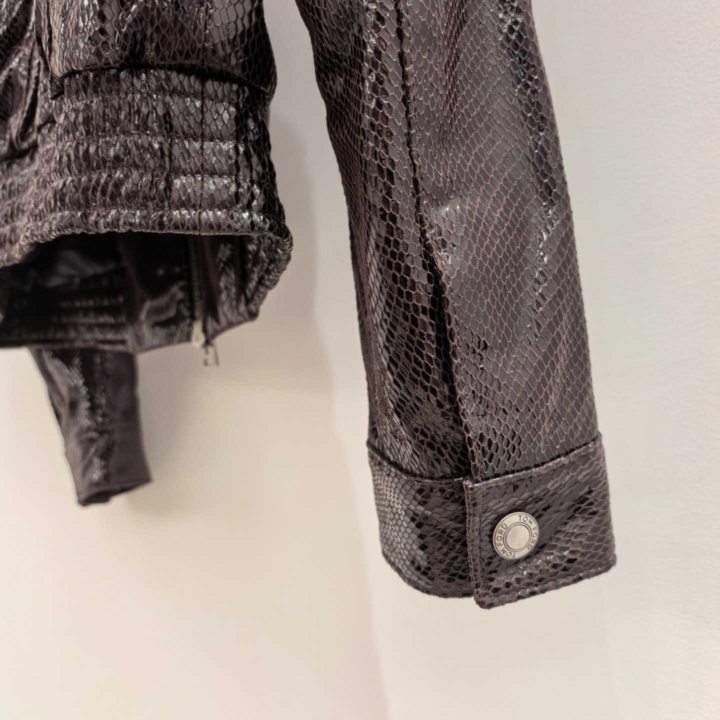 Tom Ford men's Python-effect Leather Jacket - DesignerGu