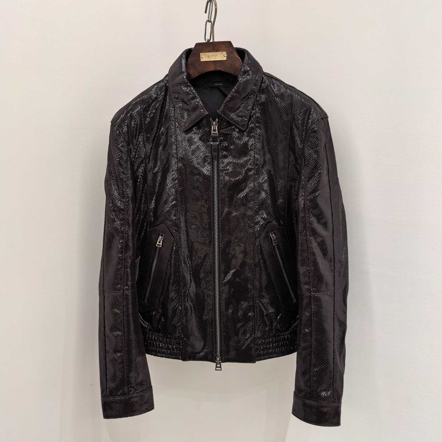 Tom Ford men's Python-effect Leather Jacket - DesignerGu