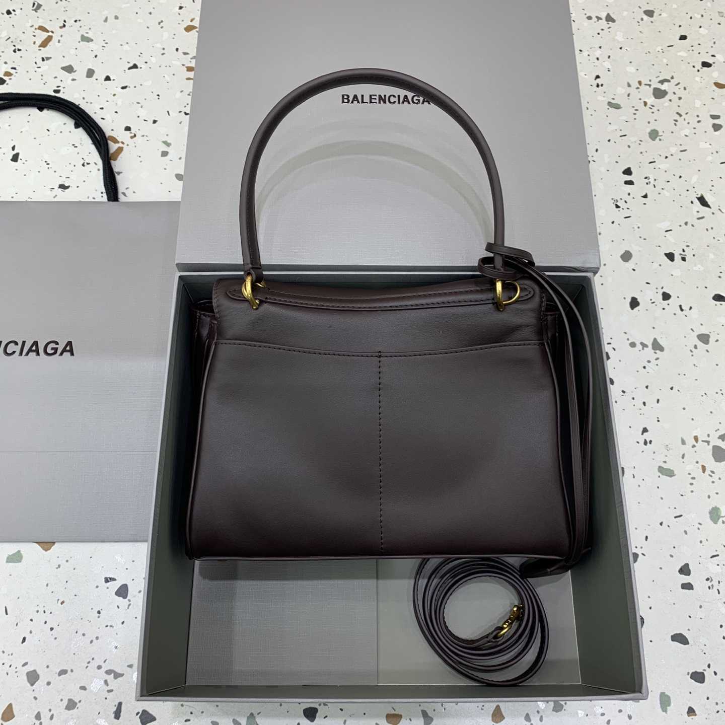 Balenciaga Rodeo Handbag Small In Espresso - DesignerGu