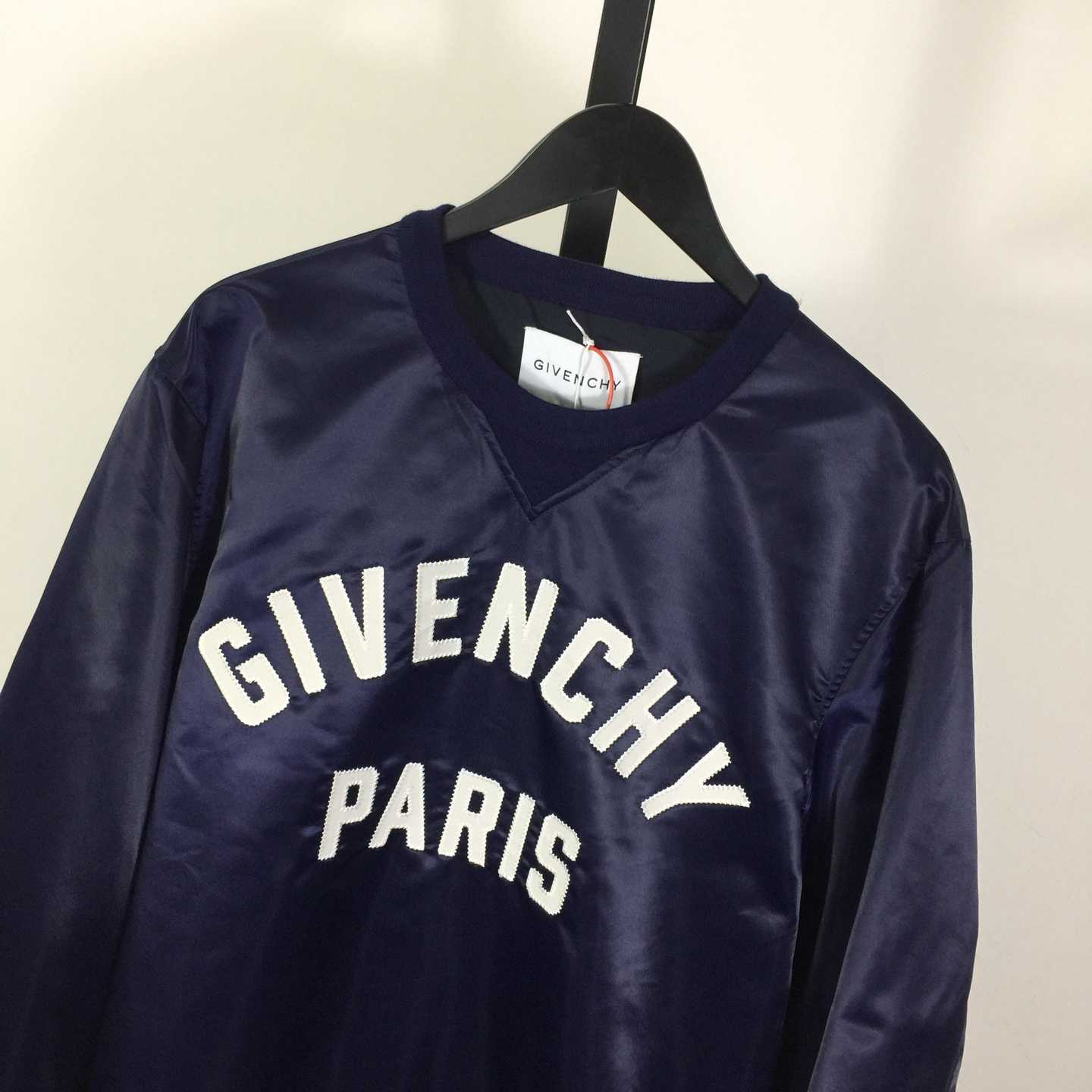 Givenchy Sweatshirt In Satin With GIVENCHY Paris Embroidery - DesignerGu