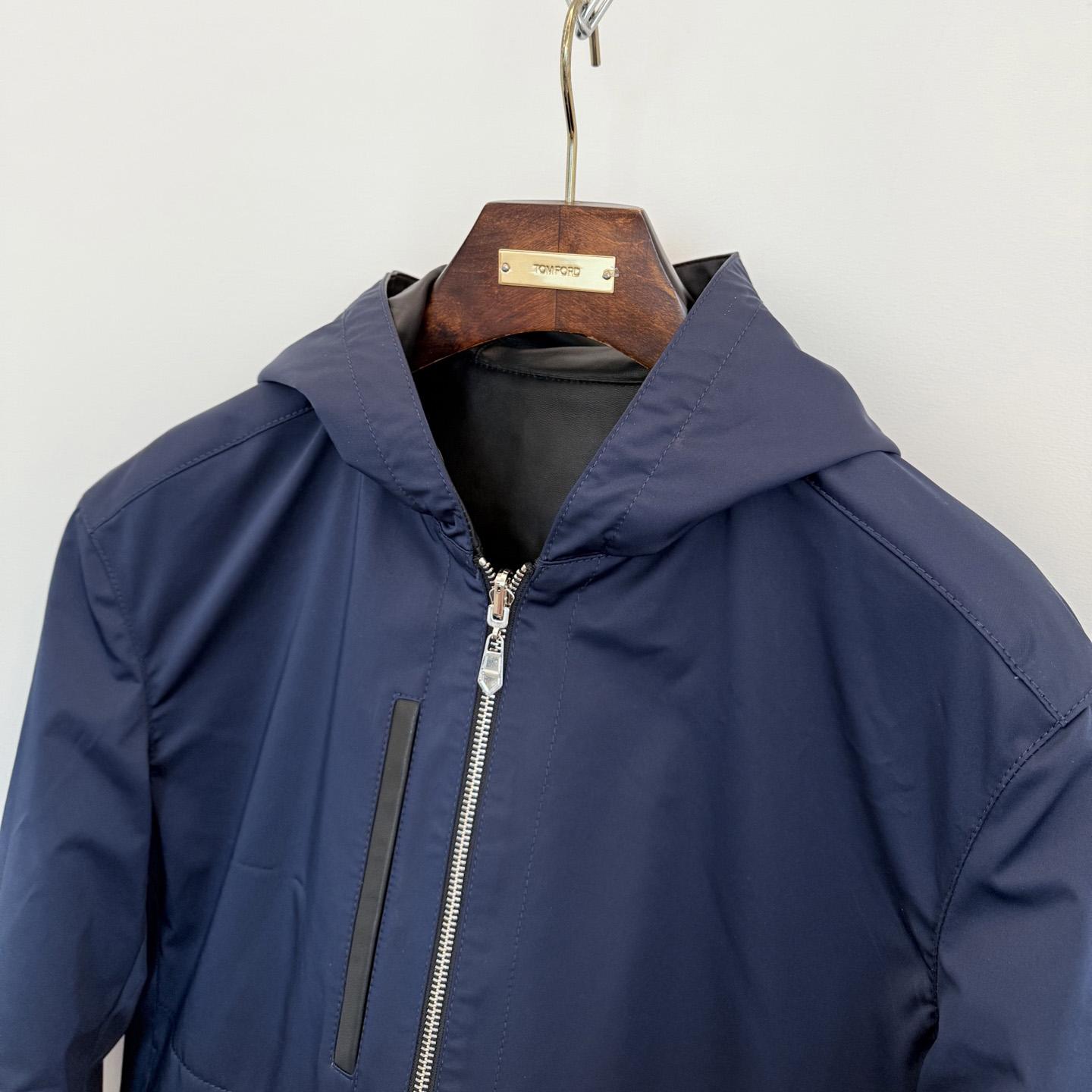 Hermes Reversible Zipped Hooded Jacket With Leather Detail - DesignerGu