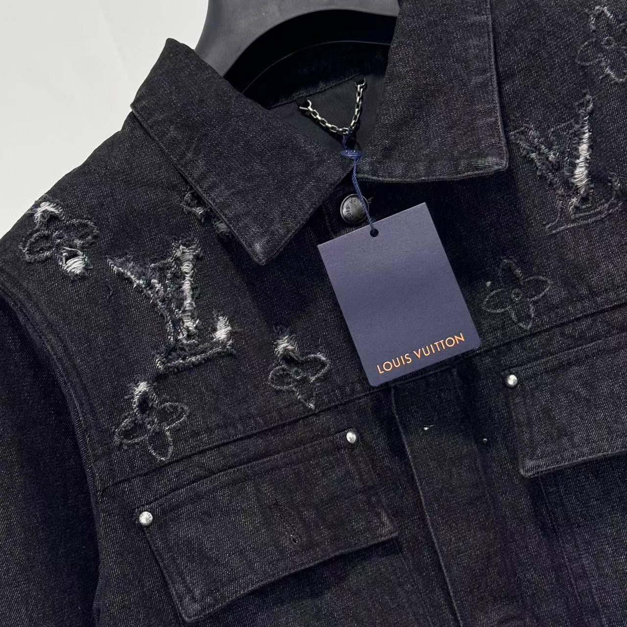 Louis Vuitton Monogram Destroy Denim Trucker Jacket - DesignerGu
