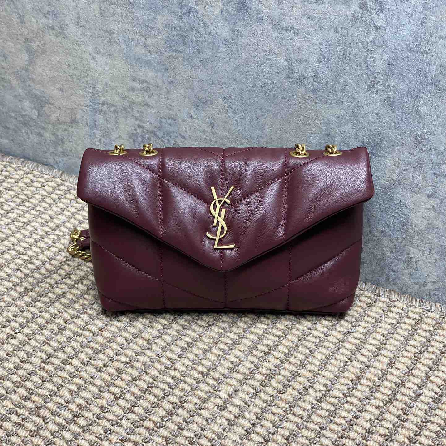 Saint Laurent Toy Puffer In Shiny Leather - DesignerGu