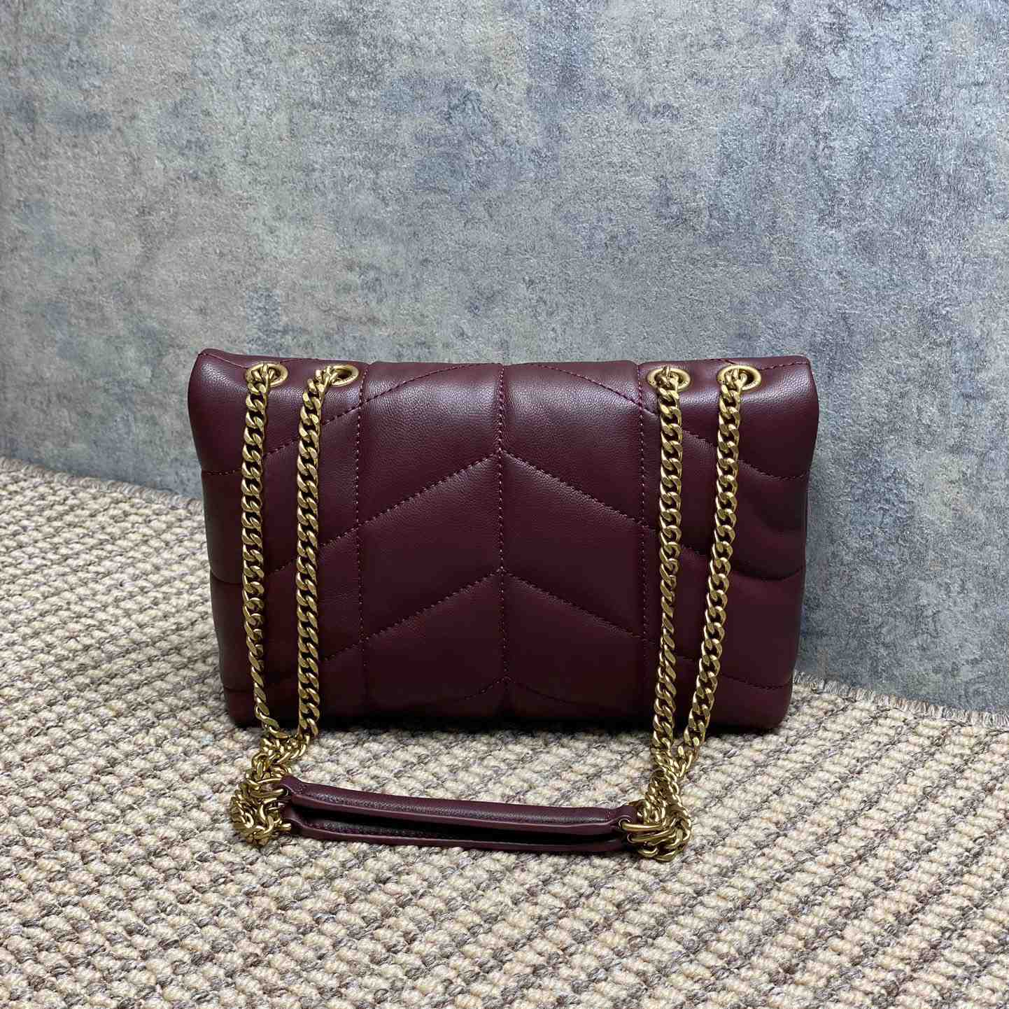 Saint Laurent Toy Puffer In Shiny Leather - DesignerGu