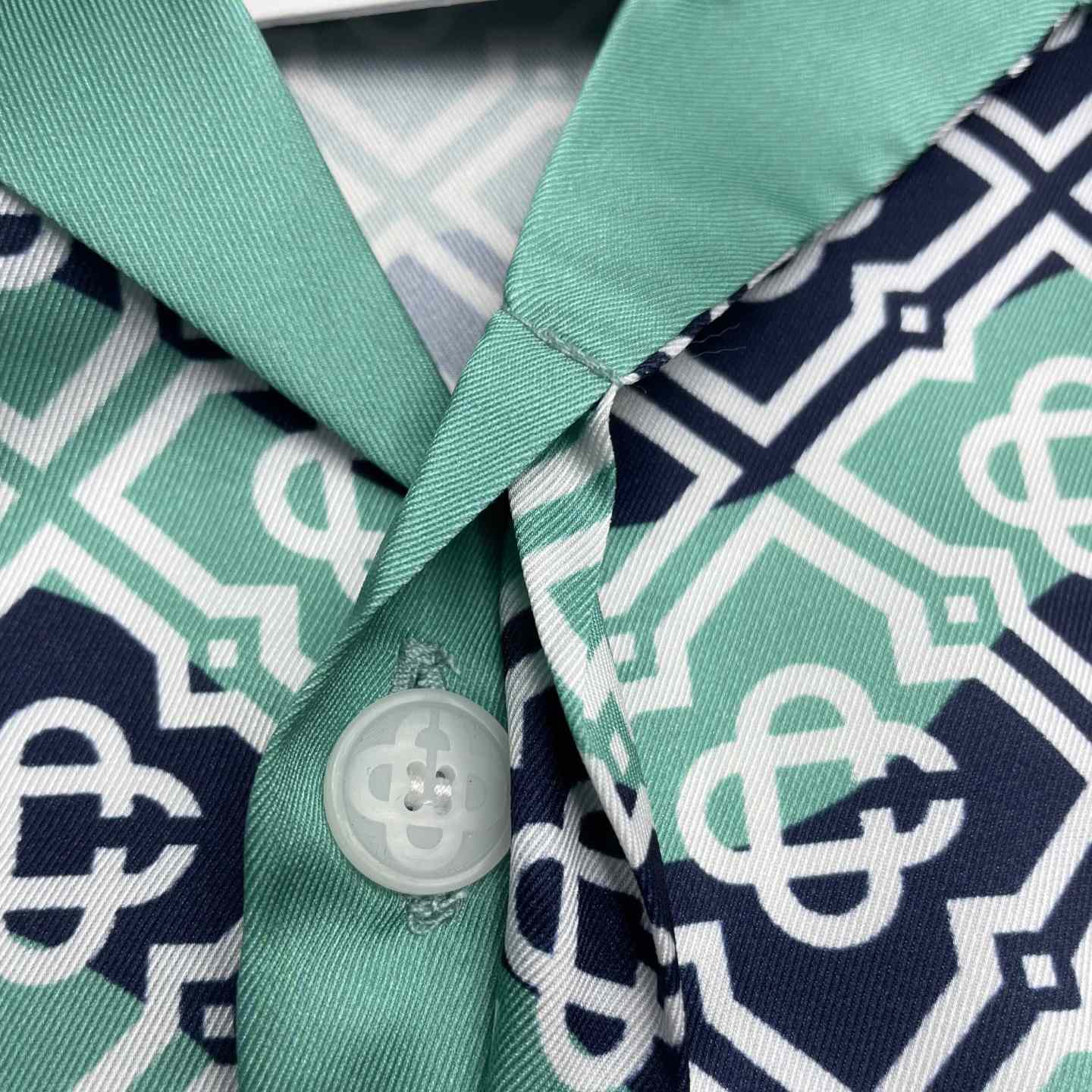 Casablanca Monogram Wave Long Sleeve Silk Shirt   CA3563 - DesignerGu