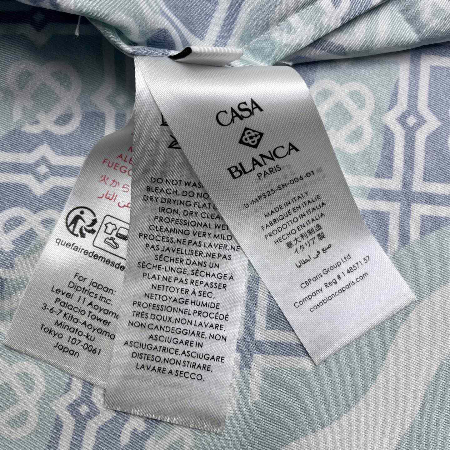 Casablanca Monogram Wave Long Sleeve Silk Shirt   CA3563 - DesignerGu