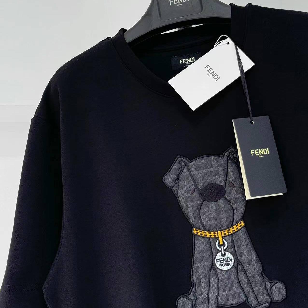 Fendi Black Cotton T-shirt - DesignerGu