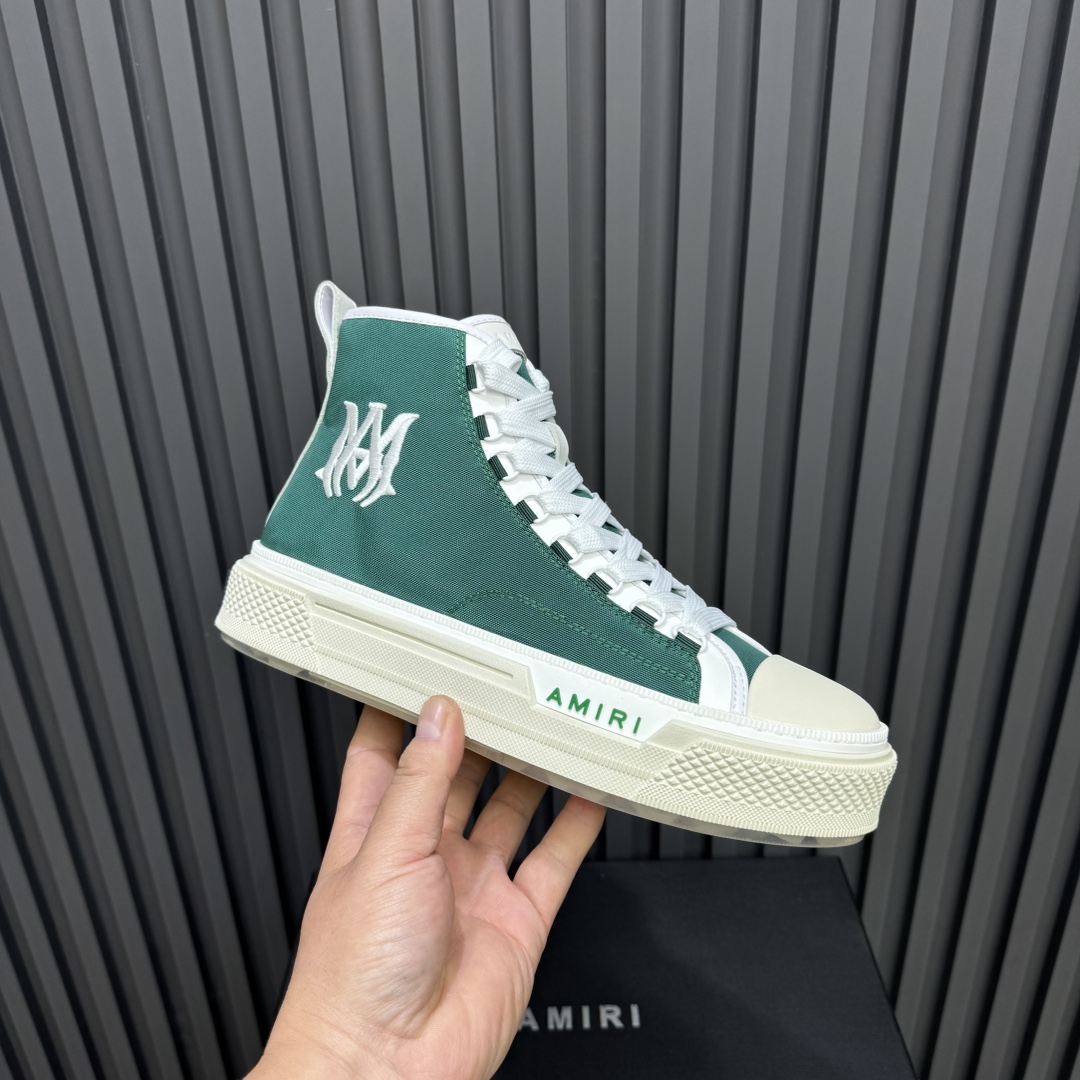 Amiri Green 'MA' Court Hi Sneakers - DesignerGu