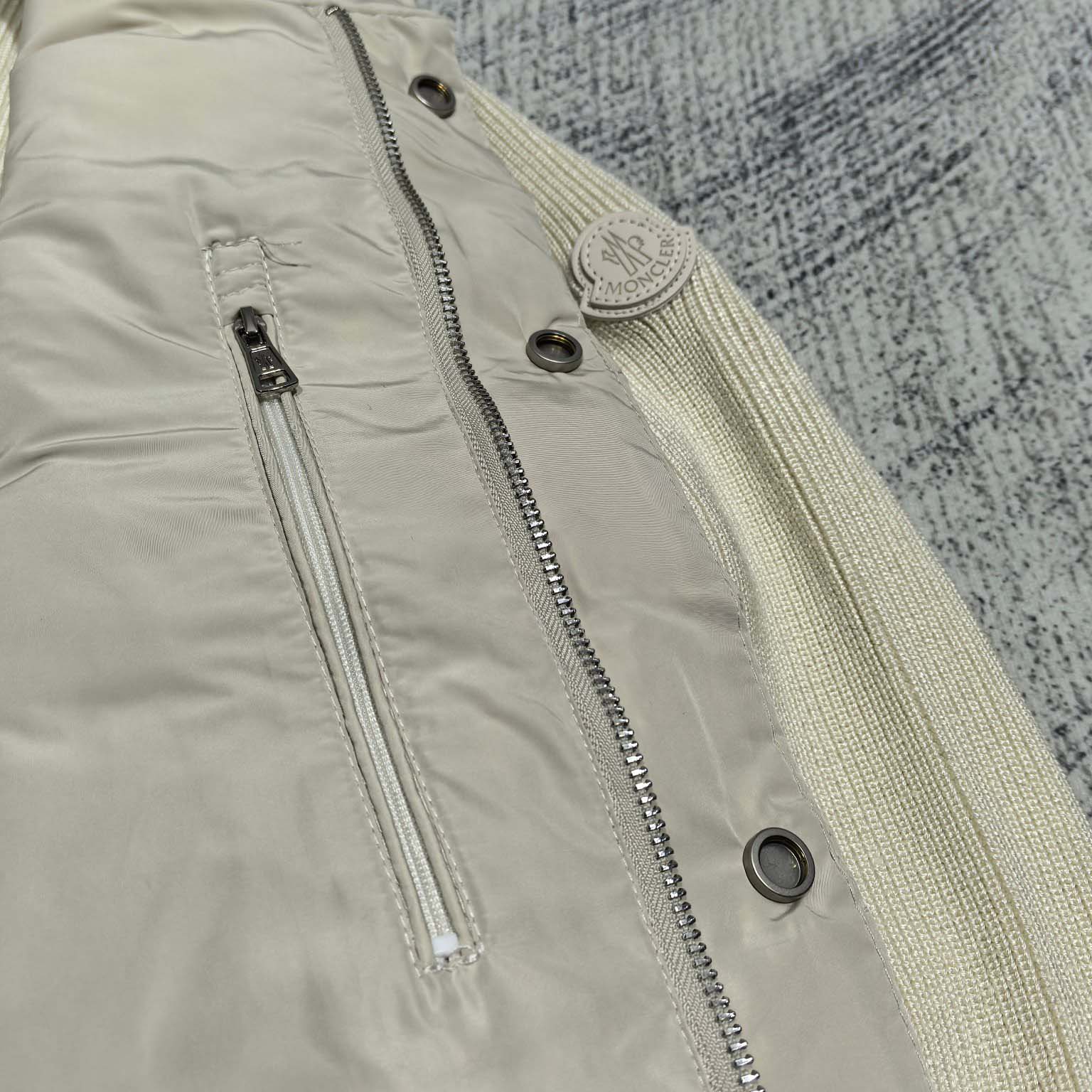 Moncler Ribbed Cotton and Quilted Shell Down Zip-Up Cardigan - DesignerGu