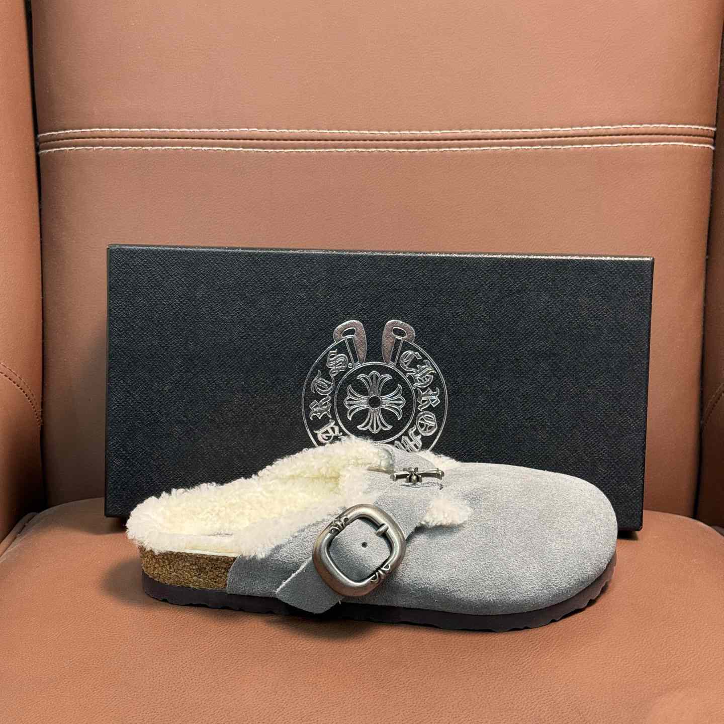 Chrome Hearts Birkenstock Boston Suede Sandals  - DesignerGu