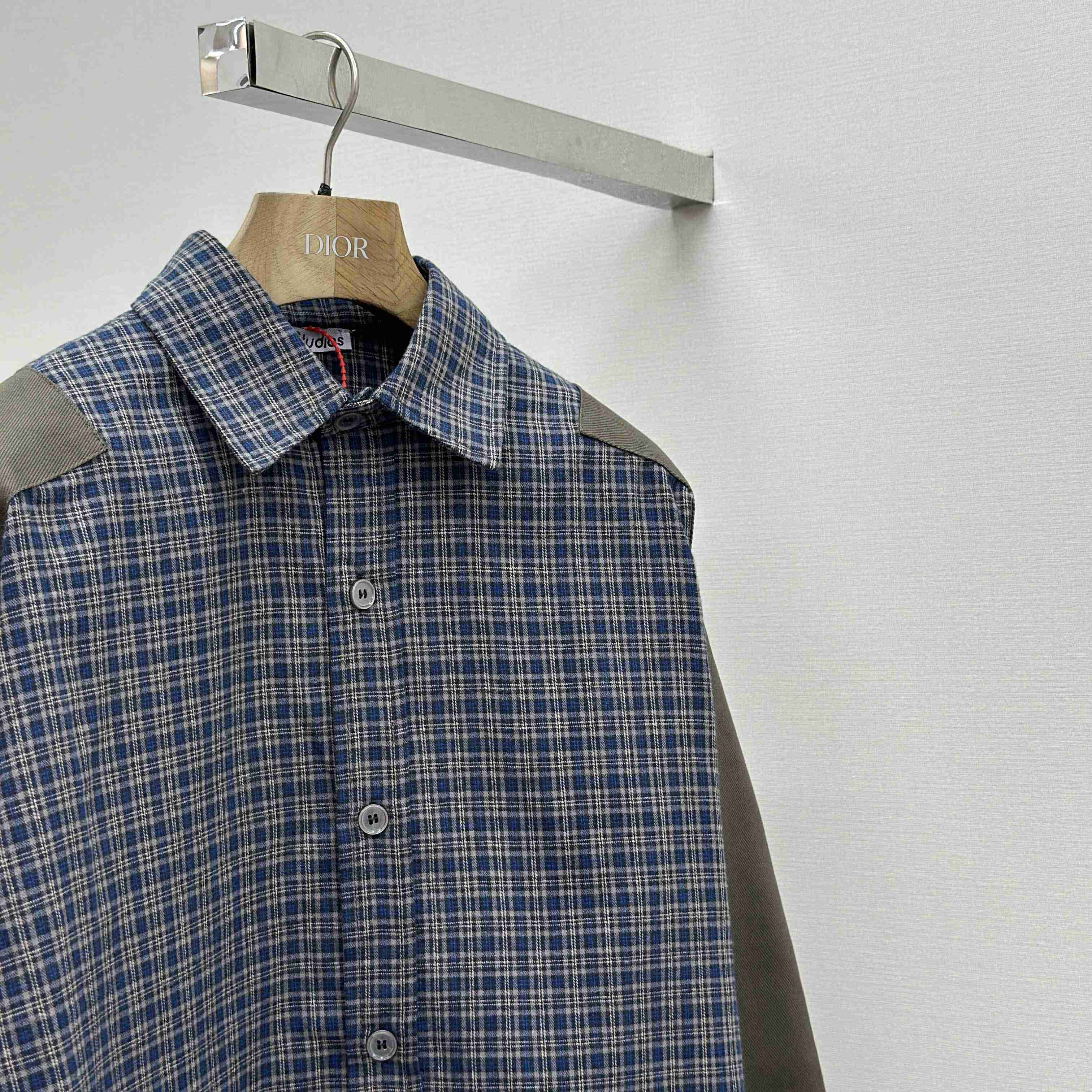Acne Studios Gray Checked Flannel Shirt - DesignerGu