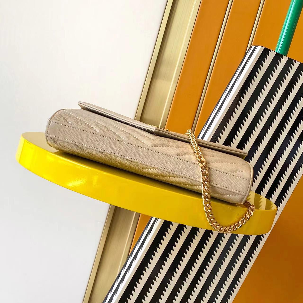 Saint Laurent Cassandre Chain Wallet In Lambskin (22.5x14x4cm) - DesignerGu