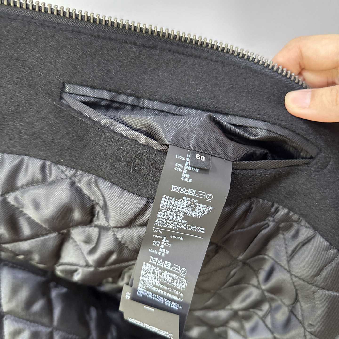 Tom Ford Black Shearling And Leather-trimmed Wool-blend Bomber Jacket - DesignerGu