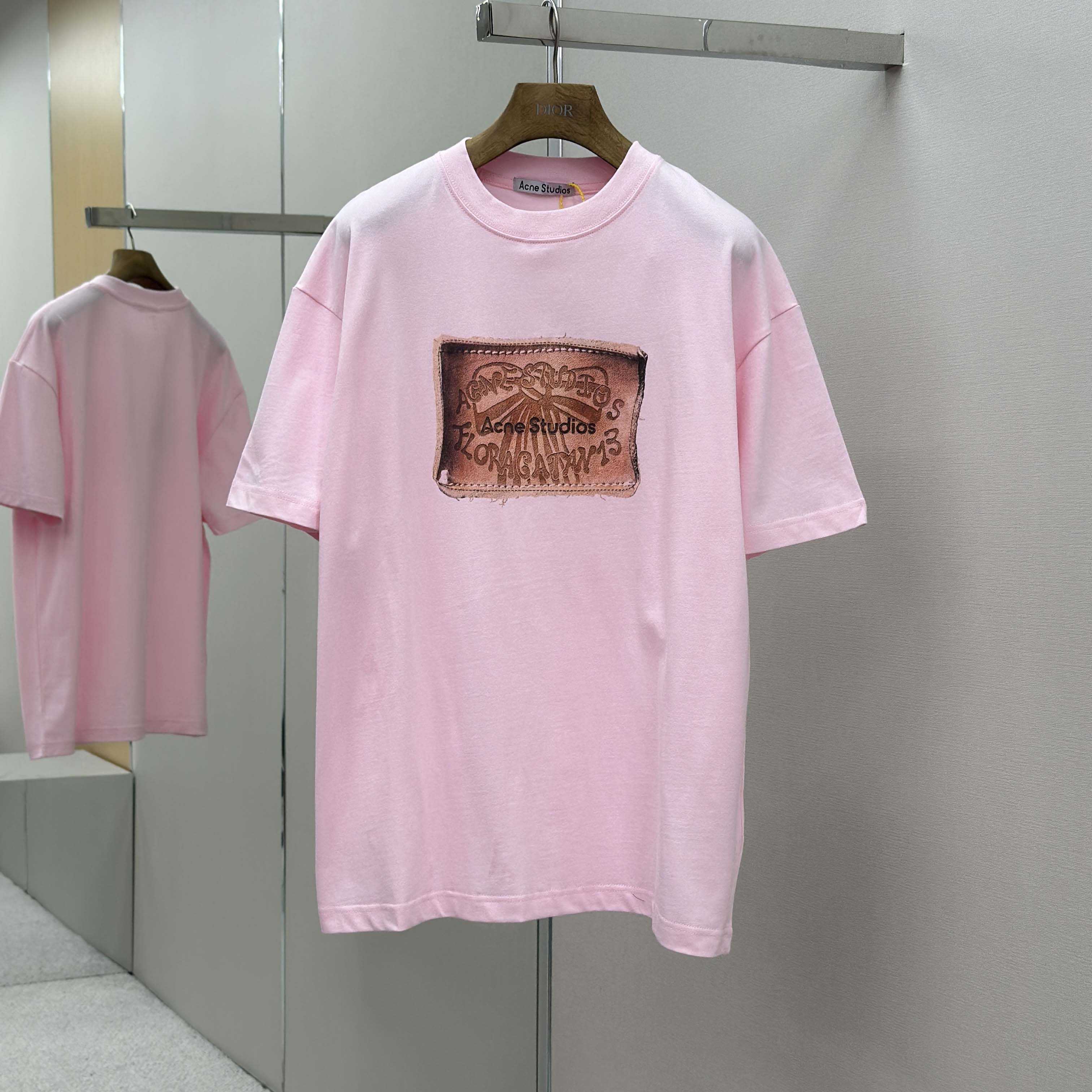 Acne Studios Logo T-shirt-Baby pink - DesignerGu