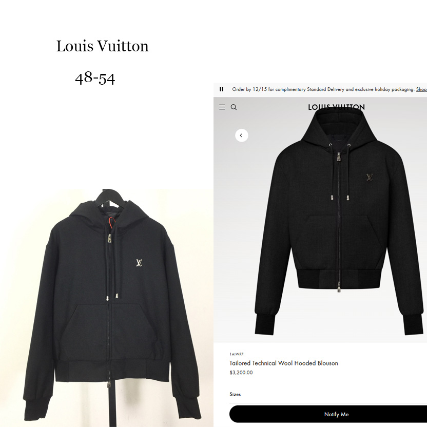Louis Vuitton Tailored Technical Wool Hooded Blouson   1AIWF7 - DesignerGu