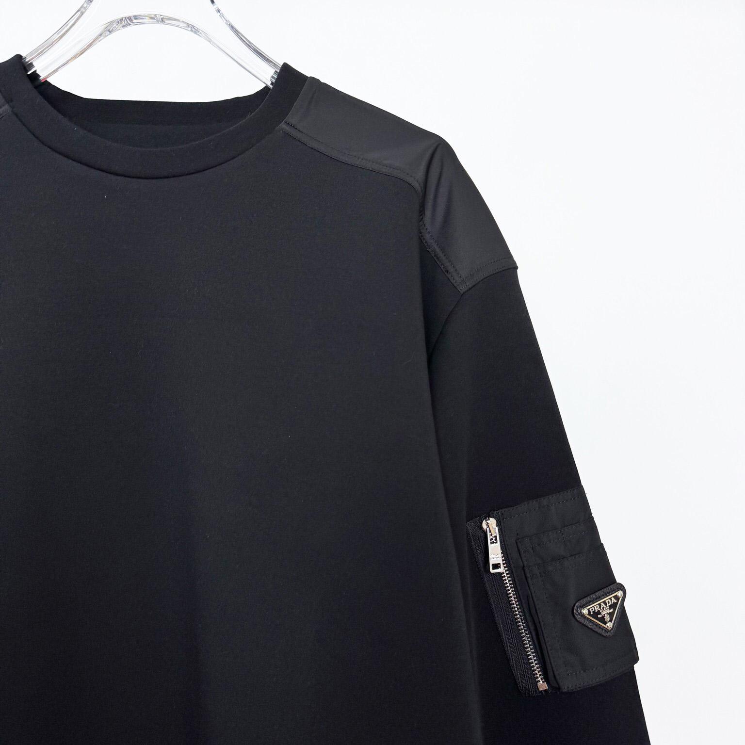 Prada Cotton Fleece And Re-Nylon Sweatshirt - DesignerGu